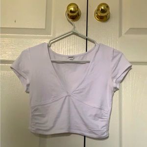 garage white crop/rib top. size small.